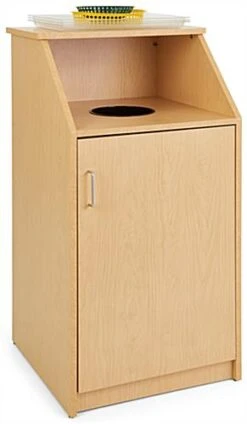 Trash Receptacle For 36 Gallon Bin, Circular Top Opening - Maple -LuxeDisplay Shop lckdtlcsmp.ra2 preview