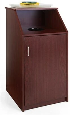 Trash Receptacle For 36 Gallon Bin, Circular Top Opening - Mahogany -LuxeDisplay Shop lckdtlcssm.ra2 preview