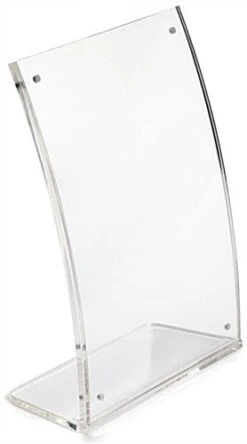 5 X 7 Acrylic Sign Holder For Tabletop, Magnetic Closure, Curved - Clear
