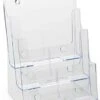 3-Tiered Literature Holder For Tabletop Or Wall, Fits 8.5 X 11 Magazines - Clear -LuxeDisplay Shop ld3t85dfl.ra1 preview
