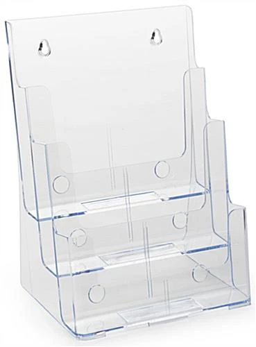 3-Tiered Literature Holder For Tabletop Or Wall, Fits 8.5 X 11 Magazines - Clear 3 3-Tiered Literature Holder For Tabletop Or Wall, Fits 8.5 X 11 Magazines - Clear