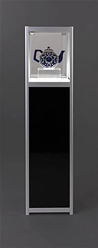 15" Pedestal Display Case W/ Interior LED Lights, Rechargeable, EZ Transport - Silver 7 15" Pedestal Display Case W/ Interior LED Lights, Rechargeable, EZ Transport - Silver - Image 5