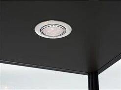 18" Glass Display Case W/4 Fixed Shelves, Locking Hinged Door, LED Top Lights - Black -LuxeDisplay Shop ledsmp01bk.ra2 preview