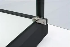 18" Glass Display Case W/4 Fixed Shelves, Locking Hinged Door, LED Top Lights - Black -LuxeDisplay Shop ledsmp01bk.ra3 preview