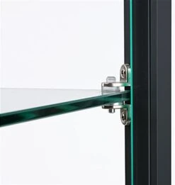 18" Glass Display Case W/4 Fixed Shelves, Locking Hinged Door, LED Top Lights - Black -LuxeDisplay Shop ledsmp01bk.ra5 preview