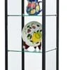 18" Glass Display Case W/4 Fixed Shelves, Locking Hinged Door, LED Top Lights - Black -LuxeDisplay Shop ledsmp01bk.rw preview