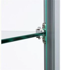 18" Glass Display Case W/4 Shelves, Locking Hinged Door, LED Top Lights - Silver 15 18" Glass Display Case W/4 Shelves, Locking Hinged Door, LED Top Lights - Silver -LuxeDisplay Shop ledsmp01sv.ra5 preview