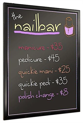 24 X 32 Write-On Board, Wall Or Ceiling Mount, LED Lighting, Wet Erase - Black 4 24 X 32 Write-On Board, Wall Or Ceiling Mount, LED Lighting, Wet Erase - Black - Image 2