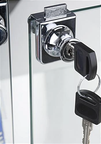 40" Display Case W/ LED Top & Side Lights, 4 Fixed Shelves, Hinged Doors - Silver 5 40" Display Case W/ LED Top & Side Lights, 4 Fixed Shelves, Hinged Doors - Silver - Image 3