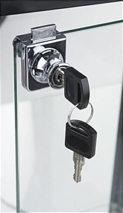 48” Display Case W/ 7 LED Top & Side Lights, 3 Fixed Shelves, Hinged Doors - Black -LuxeDisplay Shop lesc4816bb.ra2 preview