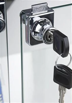 48” Display Case W/ 7 LED Top & Side Lights, 3 Fixed Shelves, Hinged Doors - Silver -LuxeDisplay Shop lesc4816sb.ra2 preview