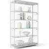 48” Display Case W/ 9 LED Top & Side Lights, 4 Fixed Shelves, Hinged Doors - Silver -LuxeDisplay Shop lesc4816sv.rw preview