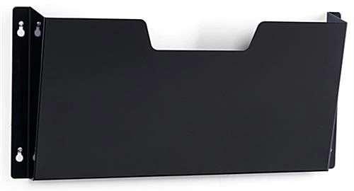15.75”w Hanging File Holder, Single Pocket, Wall Mount, Powder Coated Steel - Black 3 15.75”w Hanging File Holder, Single Pocket, Wall Mount, Powder Coated Steel - Black