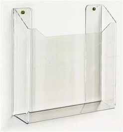 Workshop Series Hanging Newspaper Rack For Wall, Fits 13-3/8"w Papers - Clear