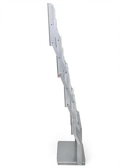 8-Pocket Portable Literature Floor Stand With Case, 8.5"w, 4-Tier - Silver -LuxeDisplay Shop lit8clcol.ra6 preview