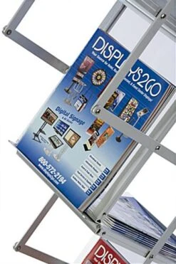 5-Pocket Portable Literature Floor Stand W/ Hard Case, Adjustable, 10" - Silver -LuxeDisplay Shop litg7a.ra3 preview