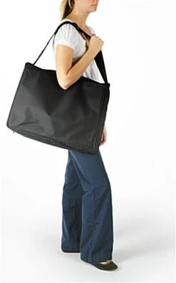 6-Pocket Portable Literature Floor Stand With Case, Adjustable, 18.25"w - Black -LuxeDisplay Shop lrjnya3blk.ra5 preview