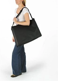 6-Pocket Portable Literature Floor Stand With Case, Adjustable Height, 18"w - Silver -LuxeDisplay Shop lrjnya3slv.ra4 preview