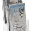 3-Tiered Brochure Holder, 4"w, Wall Or Tabletop - Clear -LuxeDisplay Shop lt3x40.rw preview