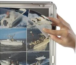 11 X 17 Menu Stand For Floor, Snap Open, Adjustable Height - Silver -LuxeDisplay Shop m2x1117slv.ra7 preview