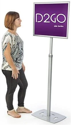 18 X 24 Menu Stand For Floor, Snap Open, Adjustable Height - Silver -LuxeDisplay Shop m2x1824slv.ra3 preview
