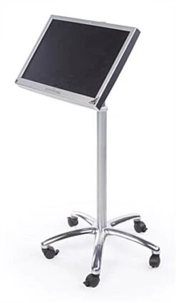 TV Stand With Wheels Fits Monitors 15 To 27-Inch, Height-Adjustable - Silver -LuxeDisplay Shop mb1030slv.ra1 preview