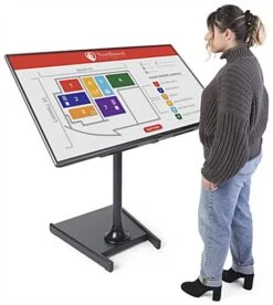 Digital Lobby Kiosk Stand With Heavy Duty Weighted Base -LuxeDisplay Shop mbdircstbk.ra6 preview