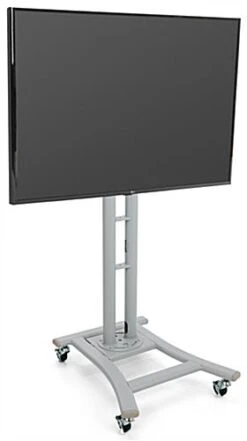 LED TV Stand With Wheels, Fits Monitors 32 To 65", Height Adjustable –Silver -LuxeDisplay Shop mbtvsbv2s.ra4 preview