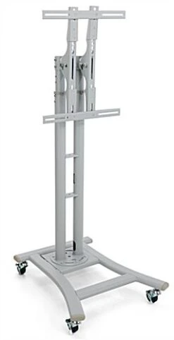 LED TV Stand With Wheels, Fits Monitors 32 To 65", Height Adjustable –Silver -LuxeDisplay Shop mbtvsbv2sl.rw preview