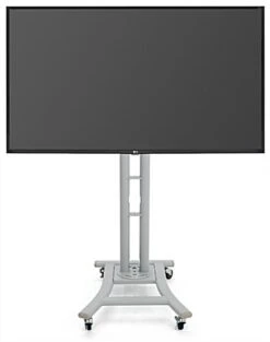 LED TV Stand With Wheels, Fits Monitors 32 To 65", Height Adjustable –Silver -LuxeDisplay Shop mbtvsbv3sl.ra5 preview