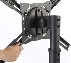 TV Stand For Window Displays, Fits Monitors 32”-47”, Adjustable Height - Black -LuxeDisplay Shop mbwndwstbk.ra7 preview