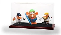 Model Display Case W/ MDF Cherry Base & Lift-Off Acrylic Top - Clear