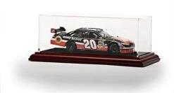 18"w Model Display Case W/ MDF Cherry Base & Lift-Off Acrylic Top - Clear