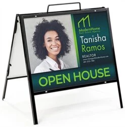 24 X 18 Real Estate Signs, H Frame With Sign Rider, Black