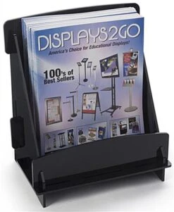 Acrylic Magazine Holder, 8.5"w, Tabletop, Single Pocket, Ships Flat - Black