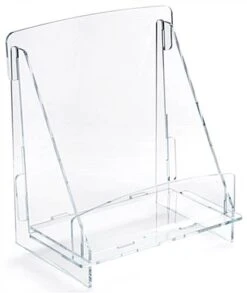 Acrylic Magazine Holder, 8.5"w, Tabletop, Single Pocket, Ships Flat - Clear
