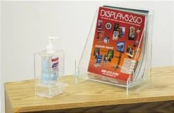 Acrylic Magazine Holder, 8.5"w, Tabletop, Single Pocket, Ships Flat - Clear -LuxeDisplay Shop mh1pktkdcl.renv preview