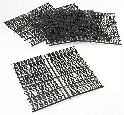 1" Letter Set, 930 Pieces - Black 4 1" Letter Set, 930 Pieces - Black - Image 2