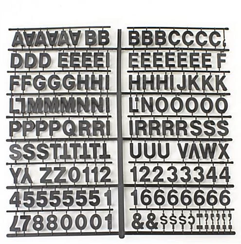 1" Letter Set, 930 Pieces - Black 3 1" Letter Set, 930 Pieces - Black