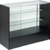 Retail Counter W/ Black Finish, Tempered Glass Adjustable Shelves & Sliding Doors -LuxeDisplay Shop mrc4blkkd.rw preview