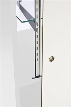 4' Retail Counter W/ White Finish, Tempered Glass Adjustable Shelves & Sliding Doors -LuxeDisplay Shop mrc4whtkd.ra2 preview