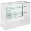 4' Retail Counter W/ White Finish, Tempered Glass Adjustable Shelves & Sliding Doors 2 4' Retail Counter W/ White Finish, Tempered Glass Adjustable Shelves & Sliding Doors -LuxeDisplay Shop mrc4whtkd.rw preview