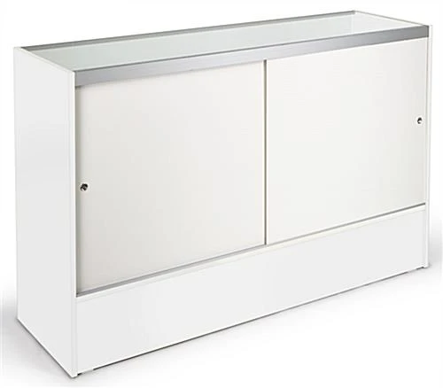 5' Retail Counter W/ White Finish, Adjustable Tempered Glass Shelves & Sliding Doors 4 5' Retail Counter W/ White Finish, Adjustable Tempered Glass Shelves & Sliding Doors - Image 2