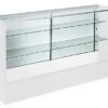 Retail Counter W/ White Finish, Adjustable Tempered Glass Shelves & Sliding Doors -LuxeDisplay Shop mrc6whtkd.rw preview