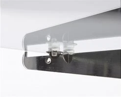 5' Display Cabinet W/ White Finish, Adjustable Tempered Glass Shelf & Sliding Doors -LuxeDisplay Shop mrchv5whkd.ra5 preview