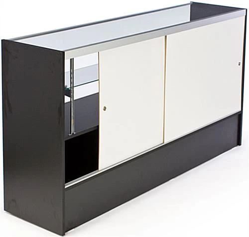 Retail Counter W/ Black Finish, Storage Space, Adjustable Shelf & Sliding Doors 4 Retail Counter W/ Black Finish, Storage Space, Adjustable Shelf & Sliding Doors - Image 2