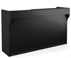 72" Cash Wrap W/ Adjustable Storage Shelves & Pull-out Drawer - Black