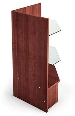 Corner Retail Counter W/ Cherry Finish & Adjustable Tempered Glass Shelves -LuxeDisplay Shop mrcornerch.ra2 preview