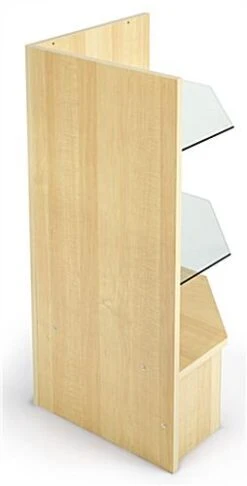 Counter Cases W/ Maple Finish & Adjustable Tempered Glass Shelves -LuxeDisplay Shop mrcornerhm.ra2 preview