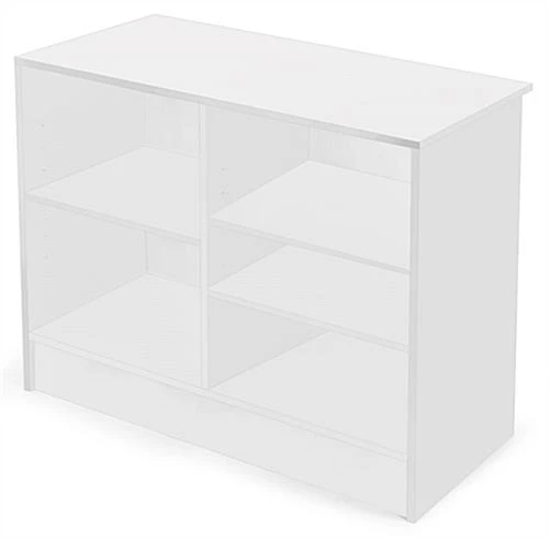 48" White Cash Wrap W/ 3 Adjustable Storage Shelves & Flat Top 4 48" White Cash Wrap W/ 3 Adjustable Storage Shelves & Flat Top - Image 2